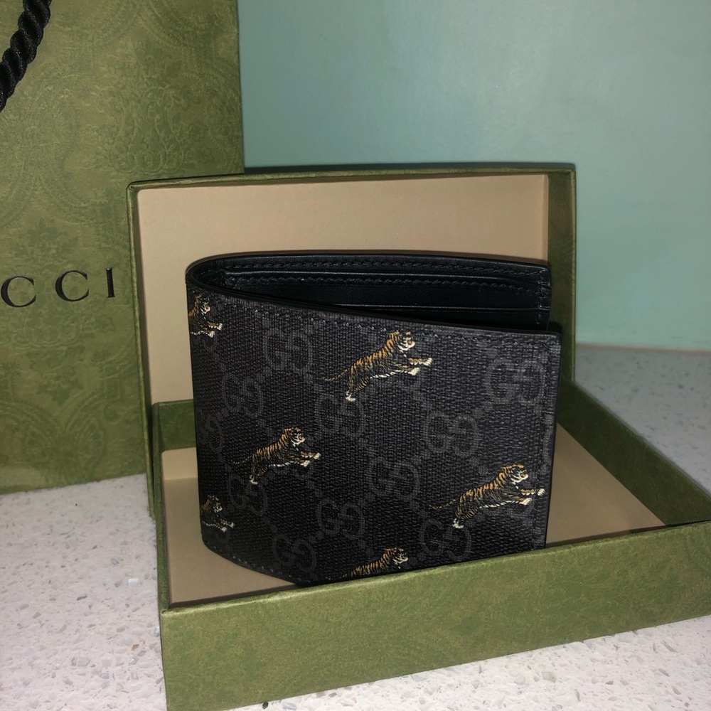 Men’s GUCCI WALLET Tiger print Black